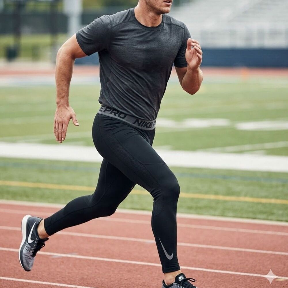 Nike Pro Men's Black Compression Leggings Tights Training Pants Size XL